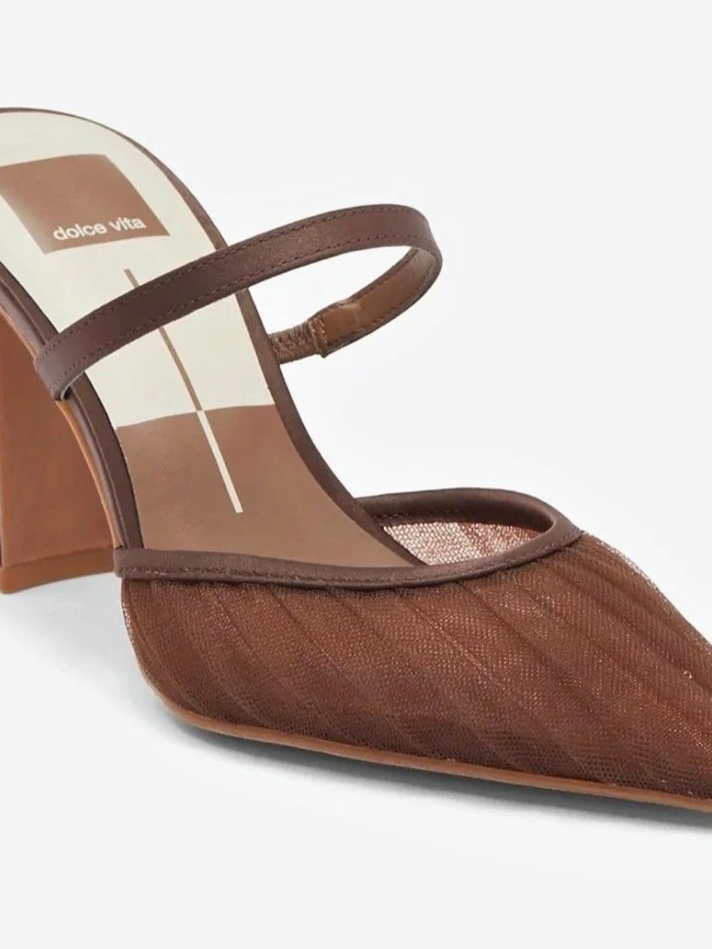 dolce vita Noreen Heels Pointed Toe Mule Brown US 8